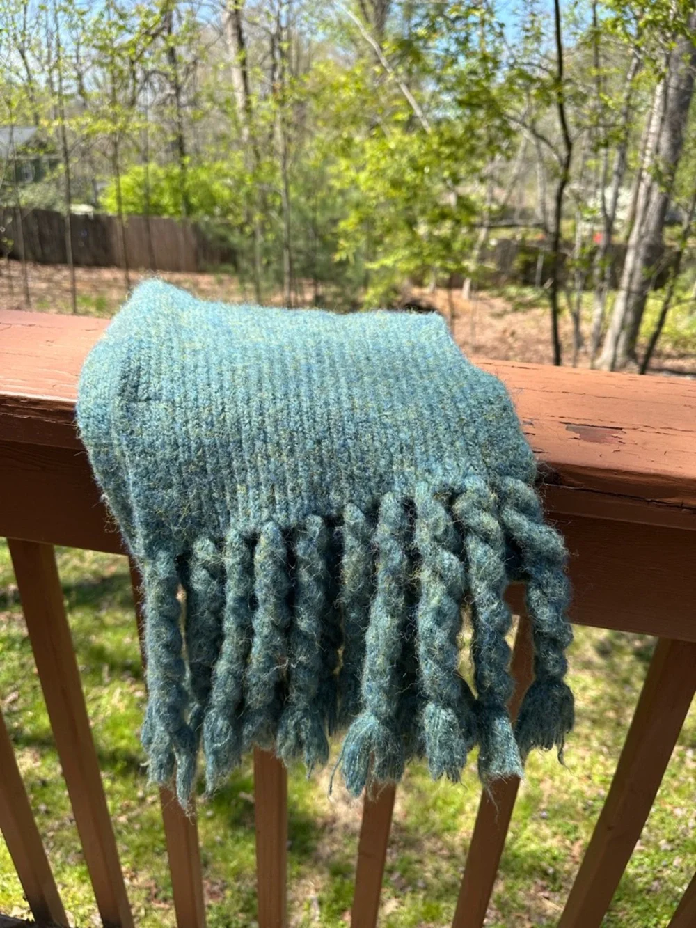 Anthropologie blue green long scarf